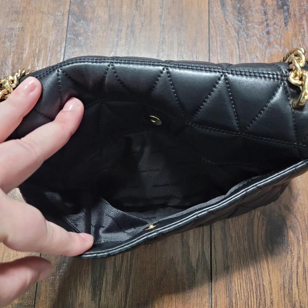 Michael Kors Black Leather Quilted Sloan Bag